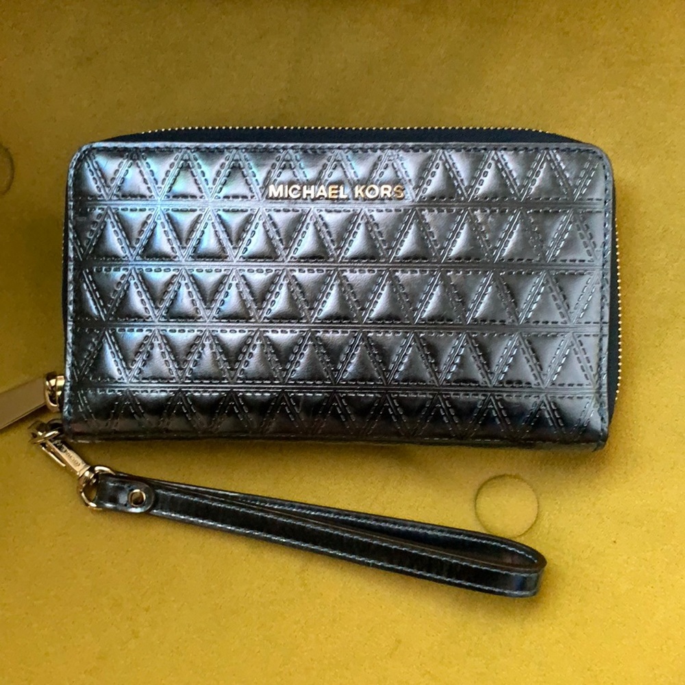 Michael Kors Blue Metallic Wallet